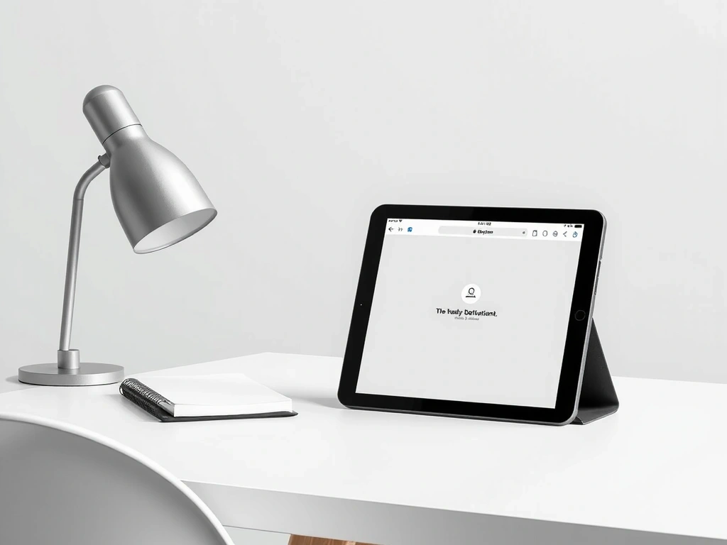 Pantalla de notificación simple en un entorno de oficina ordenado